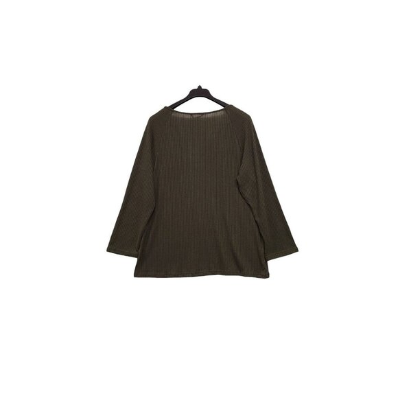 BloomChic Top Womens Plus Size 18 Rib Knit Lace Trimmed V Neck Tunic Lon… - Picture 3 of 8